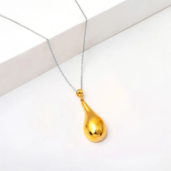 Su Damlası 22 Ayar Altın Kolye Ucu - Resim 2