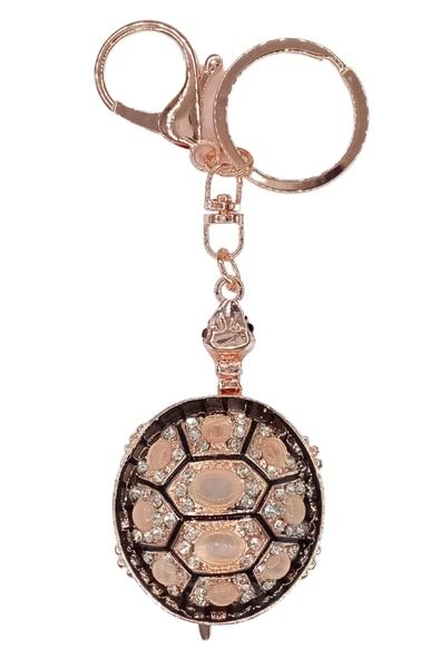 Kristal Taşlı Siyah Kaplumbağa Anahtarlık No.3 - Resim 6