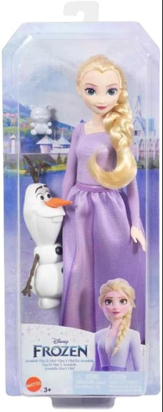 Frozen Disney Frozen Elsa ve Olaf Karlar Ülkesi Model Bebek 30 cm Mor Elbise