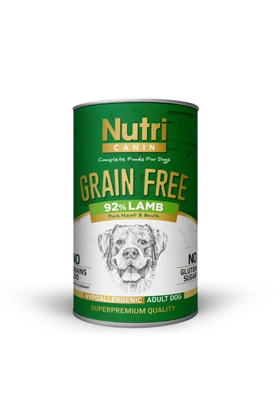 Nutri Canin %92 Kuzu Etli Tahılsız Köpek Konservesi 400gr