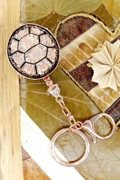 Kristal Taşlı Siyah Kaplumbağa Anahtarlık No.3 - Resim 10