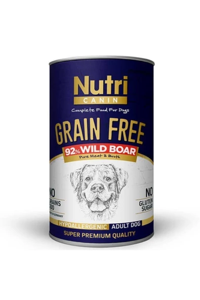 Nutri Canin %92 Yaban Domuzu Etli Tahılsız Köpek Konservesi 400gr