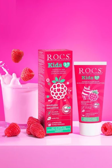 Rocs Kids 3-7 Yaş Ahududu Smoothie Tadında Çocuk Diş Macunu 35 Ml- SKT:02/2027 - 6