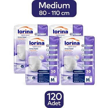 Lorina Emici Külot Orta Boy M 30'lu 4 Adet Hasta Bezi 120 Adet