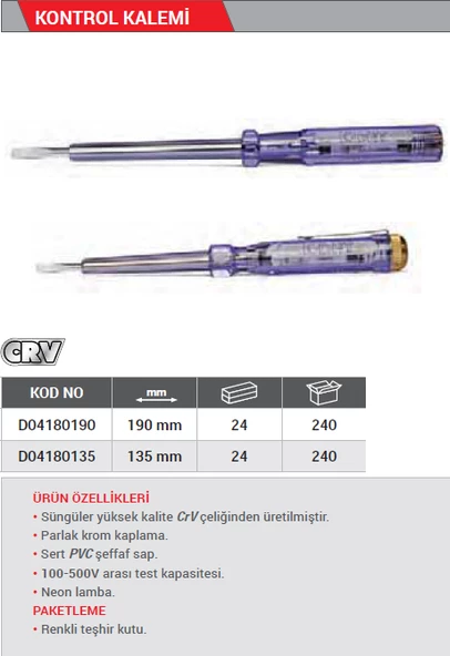 Dht Elektrik Kontrol Kalemi 135 MM D04180135 - Resim 2