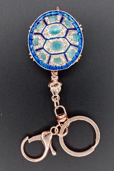 Kristal Taşlı Mavi Kaplumbağa Anahtarlık No.2 - Resim 10