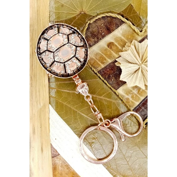 Kristal Taşlı Siyah Kaplumbağa Anahtarlık No.3 - Resim 5