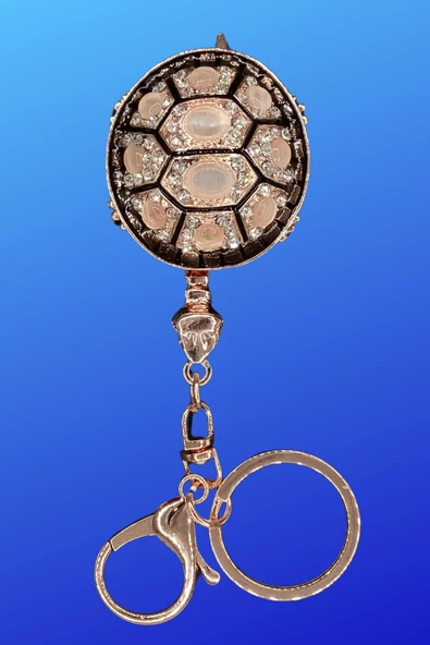 Kristal Taşlı Siyah Kaplumbağa Anahtarlık No.3 - Resim 9