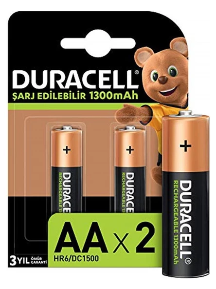Duracell Şarj Edilebilir Basic Aa Kalem Pil 2 Adet 1300 Mah Pil - 2