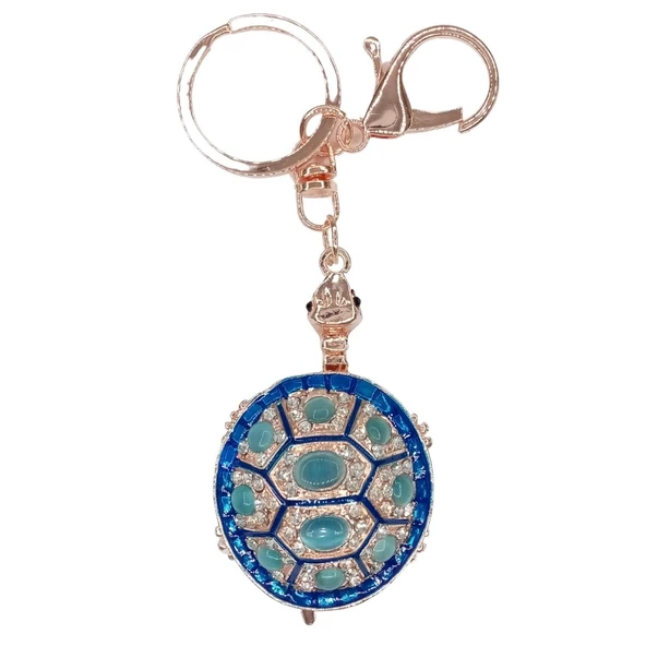 Kristal Taşlı Mavi Kaplumbağa Anahtarlık No.2 ürün görseli