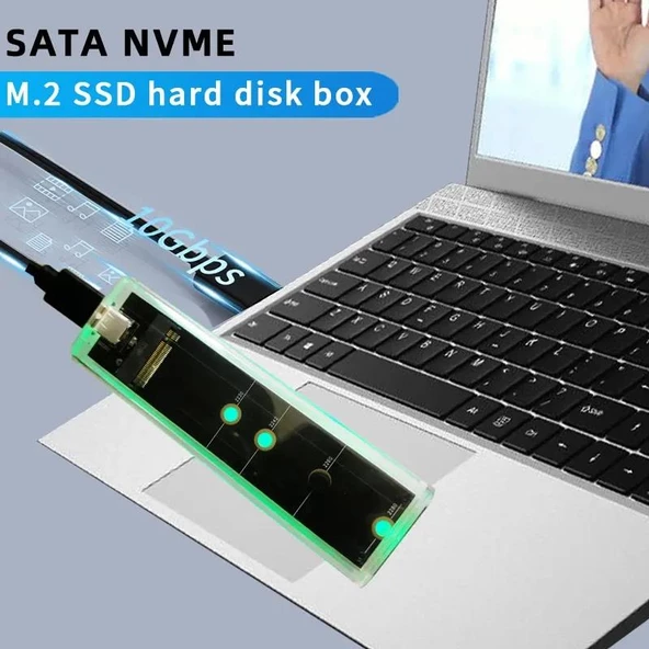 PrimeX PX-M2001 RGB M2 Sata, M2 NVMe SSD Kutusu, Type C USB3.0 NVMe SSD Kutusu ,NVMe M.2 SSD Hdd Kutusu, M2 SSD USB Çevirici (NVMe ve NGFF SSD Kutusu) - 4
