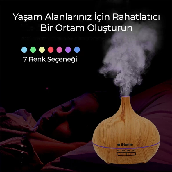 NPO iHome 025AK Renkli Aromaterapi Difüzör ve Ultrasonik Hava Nemlendirici Buhar Makinesi - 3