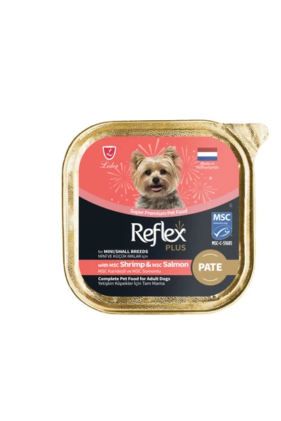 Reflex Plus Karides ve Somonlu Pate  Küçük Irk Köpek için Yaş Mama 85 Gr