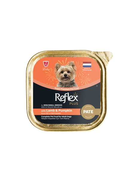 Reflex Plus Kuzu etli ve Bal Kabaklı Pate Küçük Irk Köpek için Yaş Mama 85 Gr