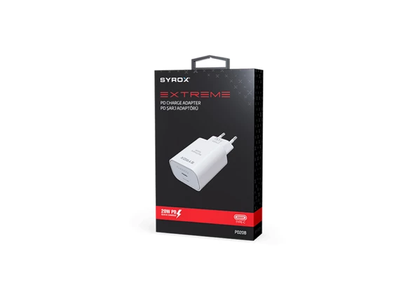 Syrox PD20B 3.0A 20W PD Şarj Cihazı - Beyaz - 2