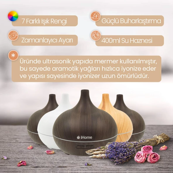 NPO iHome 025KK Renkli Aromaterapi Difüzör ve Ultrasonik Hava Nemlendirici Buhar Makinesi - 2
