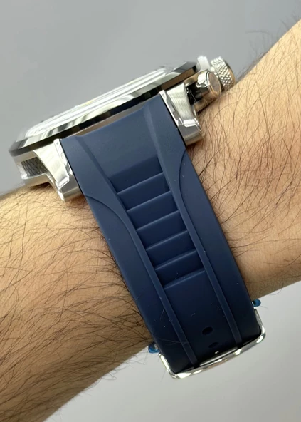 Quantum Lacivert Silikon Kordon Fonksiyonlu Erkek Kol Saati - Resim 4