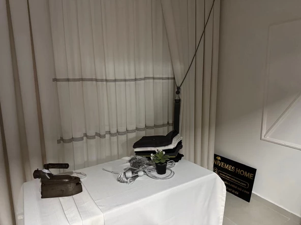 NİVEMESHOME KREM 140X220 KETEN MASA ÖRTÜSÜ - 4