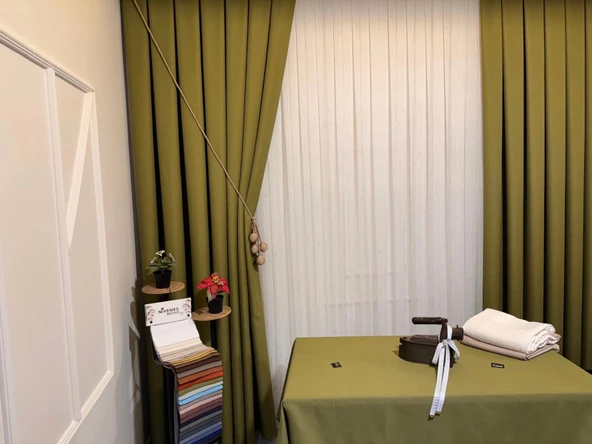 NİVEMESHOME YEŞİL 140X220 KETEN MASA ÖRTÜSÜ - 6