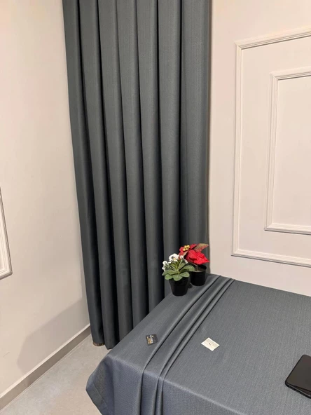 NİVEMESHOME GRİ 140X220 KETEN MASA ÖRTÜSÜ - 2