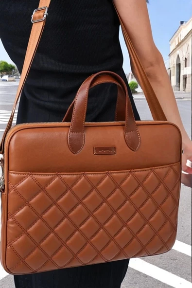 Macbook Air Pro 13.3-14" inç Taba Notebook Laptop Evrak Çantası - 2