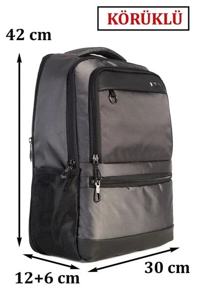 Sportif Su Geçirmez 14-15,6 inç Antrasit Notebook Laptop Sırt Çantası - 3