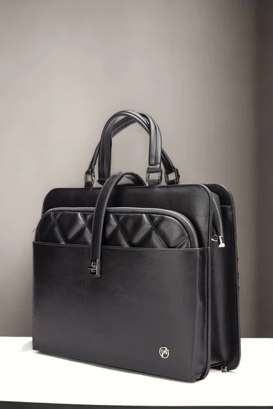 Evrak Laptop Çantası Siyah Kapitone 13", 14" 15.6" Inç - 2