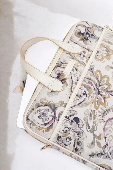 Macbook Air Pro 13.3-14" inç Çiçekli Notebook Laptop Evrak Çantası - Resim 5