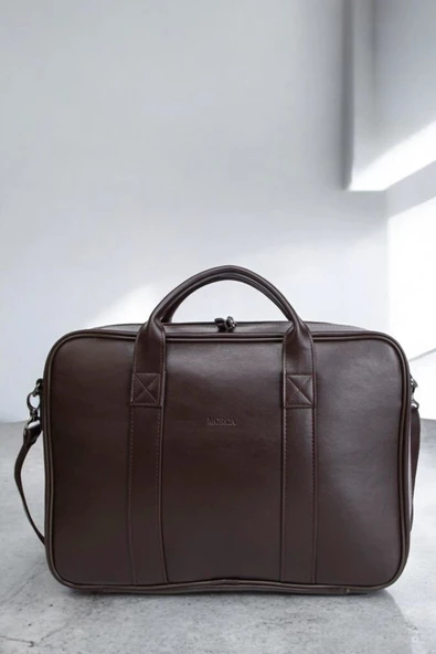 Unisex Lüx Macbook Organizer 15.6-16" İnç Kahverengi Laptop Evrak Çantası - 2