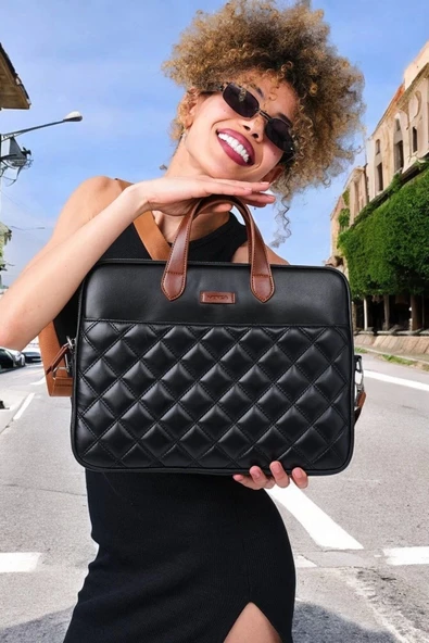 Macbook Air Pro 13.3-14" inç Siyah-Taba Notebook Laptop Evrak Çantası - 2