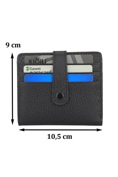 Hakiki Deri Unisex Slim Kartlık Siyah Cüzdan - 2