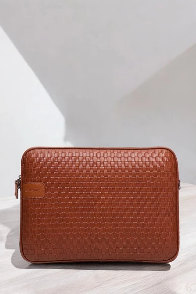 Hasır Lüx Macbook Air Pro 13.3-14" İnç Taba Laptop Kılıfı - 3