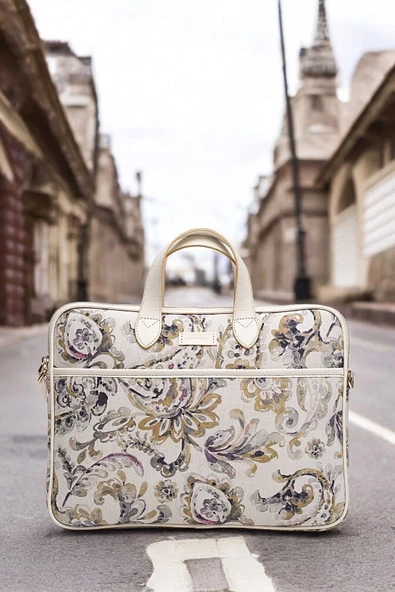 Macbook Air Pro 13.3-14" inç Çiçekli Notebook Laptop Evrak Çantası - Resim 3