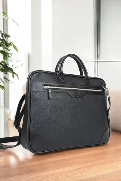 Omuz Askılı 14"-15.6" inç Ofis Siyah Laptop Evrak Çantası