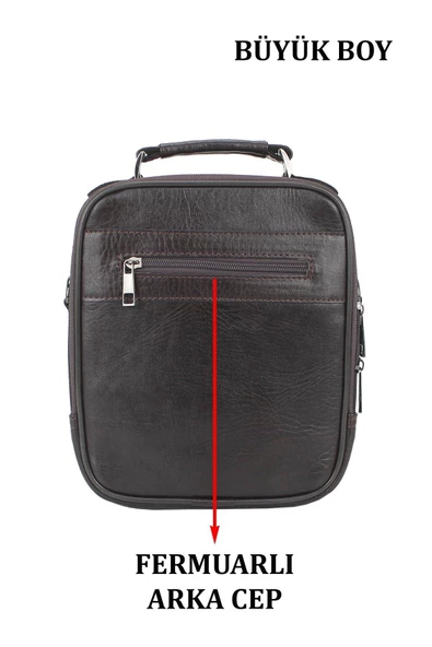 Kasalı Erkek Kahverengi El ve Omuz Çantası - 4