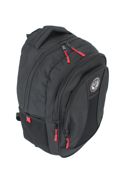 Cepli Su Geçirmez Siyah Okul Çantası - 5