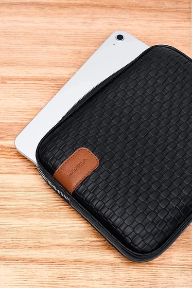 11" İnç iPad Air Pro, Matepad, Galaxy Hasır Siyah Tablet Kılıf Çantası - 4