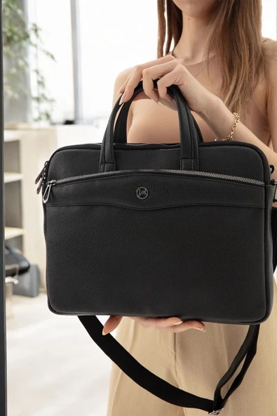 Omuz Askılı 13-14" İnç Siyah Notebook Laptop Evrak Çantası