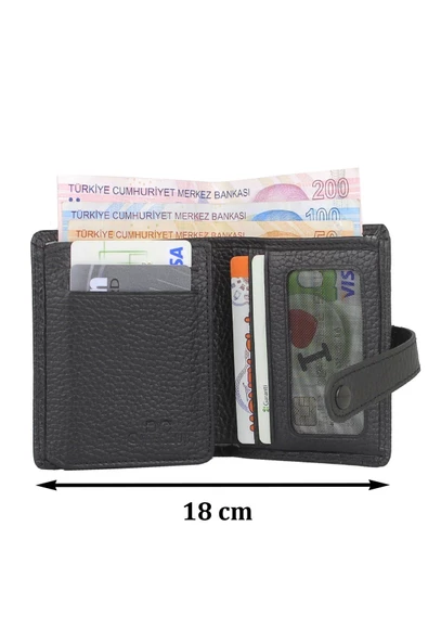 Hakiki Deri Unisex Slim Kartlık Siyah Cüzdan - 4