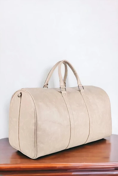 Sportif Vintage Krem Valiz - 2