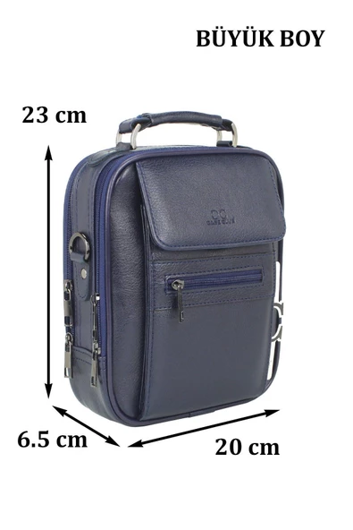 Kasalı Erkek Lacivert El ve Omuz Çantası - 2