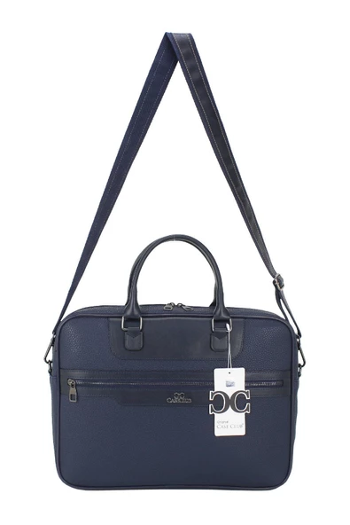 Suni Deri 15,6 inç Lacivert Laptop Evrak Çantası - 7