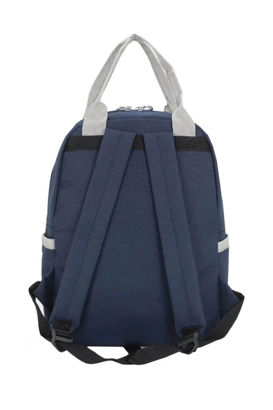 Etiket Desenli Lacivert Okul Sırt Çantası - 5