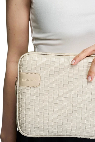 11" İnç iPad Air Pro, Matepad, Galaxy Hasır Bej Tablet Kılıf Çantası - 2