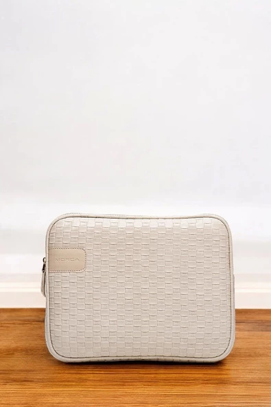 11" İnç iPad Air Pro, Matepad, Galaxy Hasır Bej Tablet Kılıf Çantası - 3