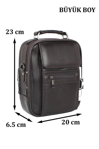 Kasalı Erkek Kahverengi El ve Omuz Çantası - 2