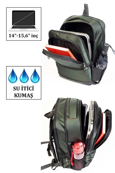 Sportif Su Geçirmez 14-15,6 inç Lacivert Notebook Laptop Sırt Çantası - 4