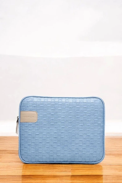 11" İnç iPad Air Pro, Matepad, Galaxy Hasır Mavi Tablet Kılıf Çantası - 3