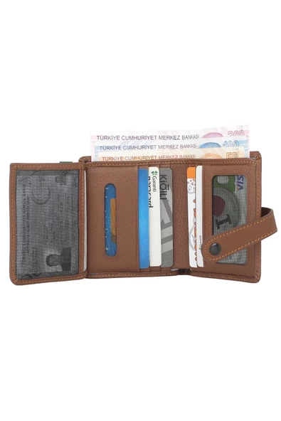 Hakiki Deri Unisex Slim Kartlık Taba Cüzdan - 5