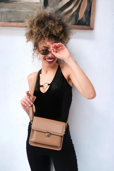 Çapraz Askılı Kadın Vizon Çanta - 2